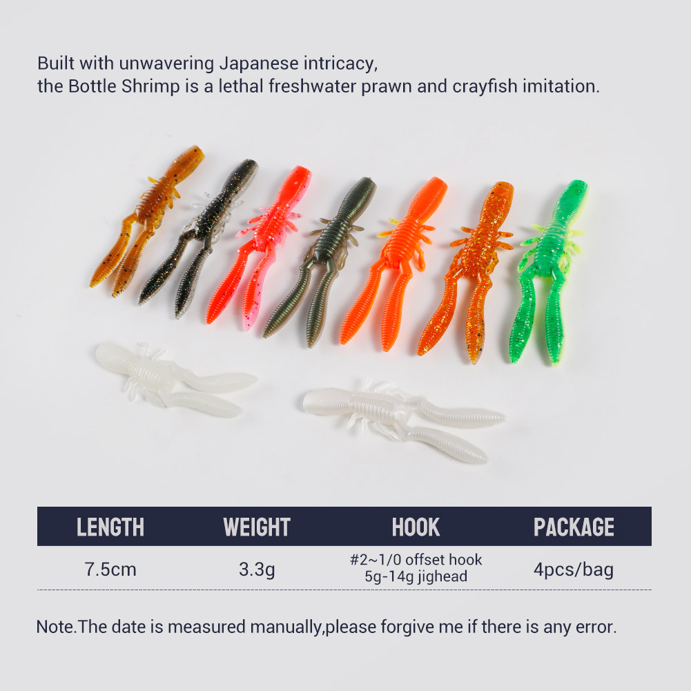 NOEBY Bottle Shrimp Craw 75mm  - Fishing Lure Swimbait recension och pris