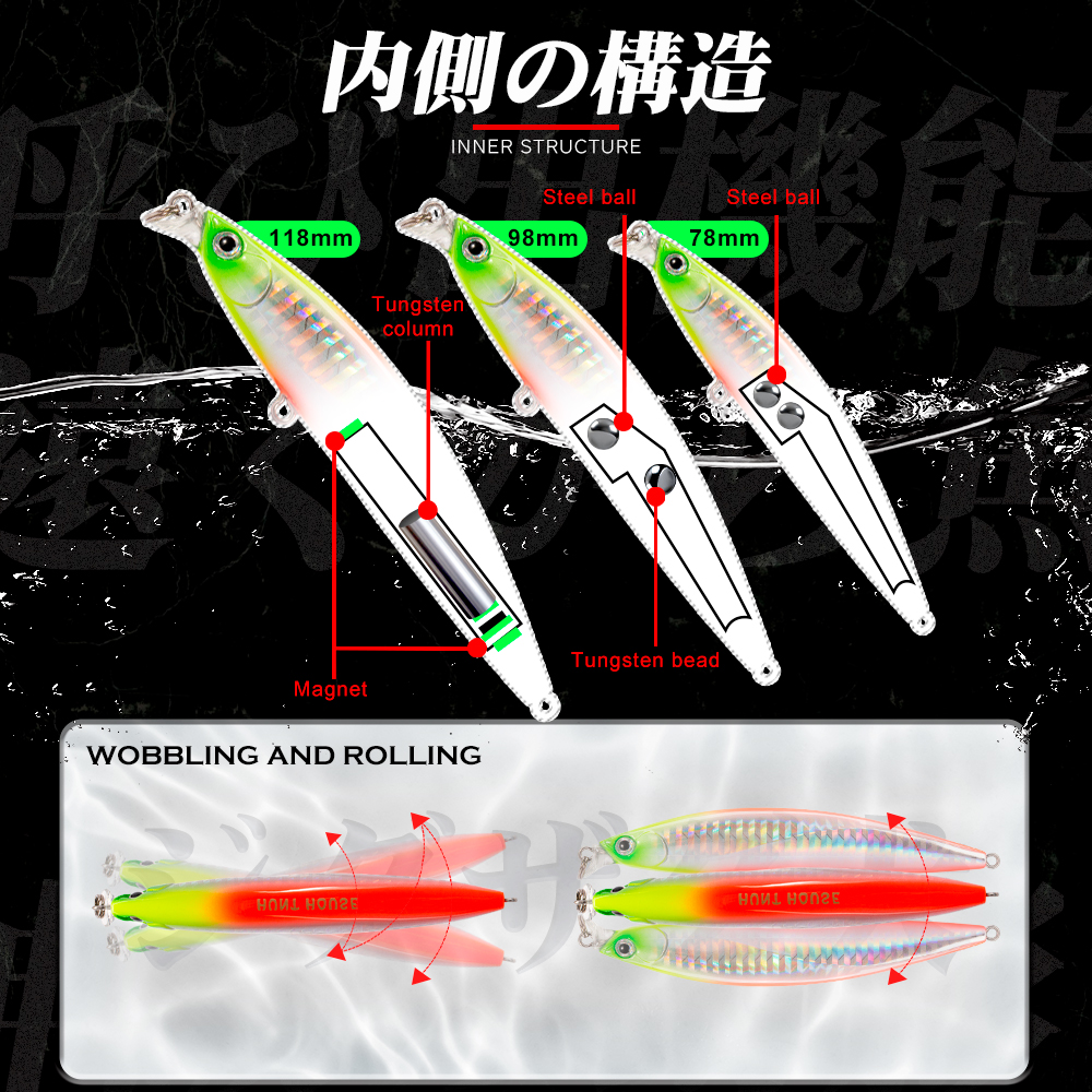 Hunthouse Jerkbait Minnow Fish - Fishing Lure Jerkbait recension och pris