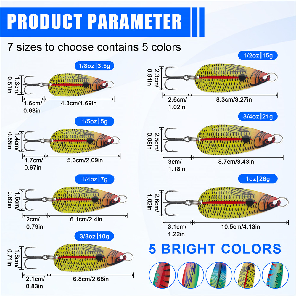 5pcs Spoon Fishing lures Troll - Fishing Lure Box recension och pris